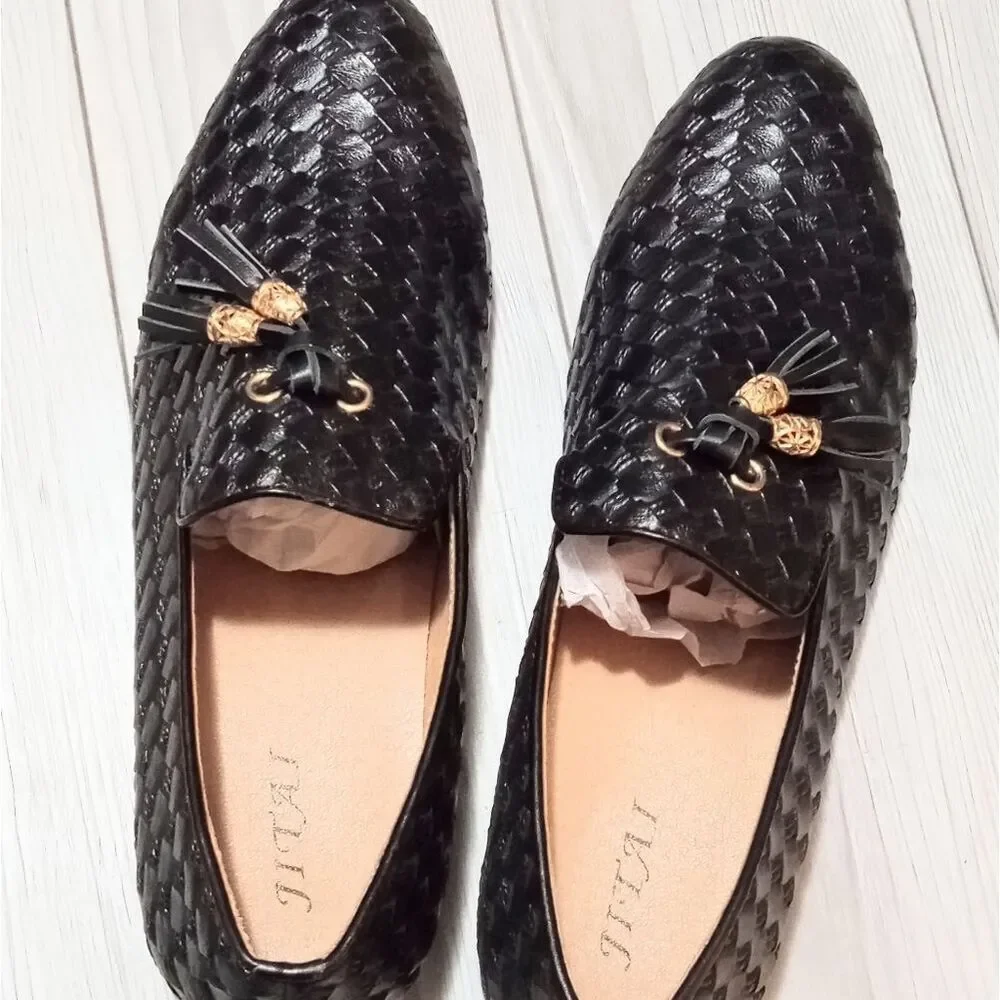 (57-4397) Men's Vintage Velvet Embroidery Noble Loafer Sz 10